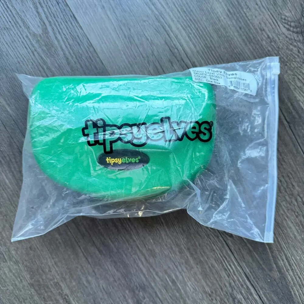 NEW Tipsy Elves Major Lazer Visor Sunglasses Mirrorized UV Polarized Green Blue
